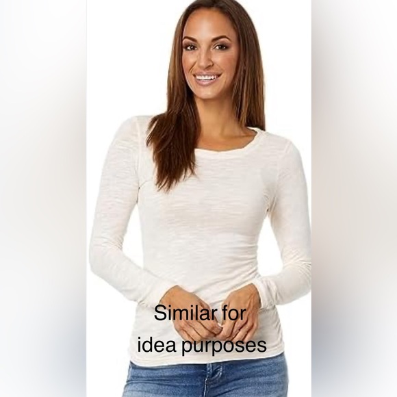 Banana Republic Cream White Long Sleeve Tee - Picture 3 of 8